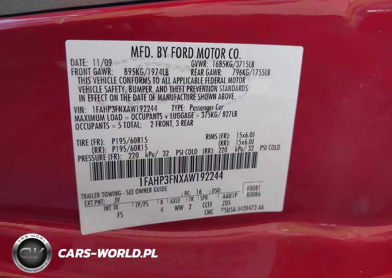 2010 Ford Focus Se VIN:1FAHP3FNXAW192244 - 9