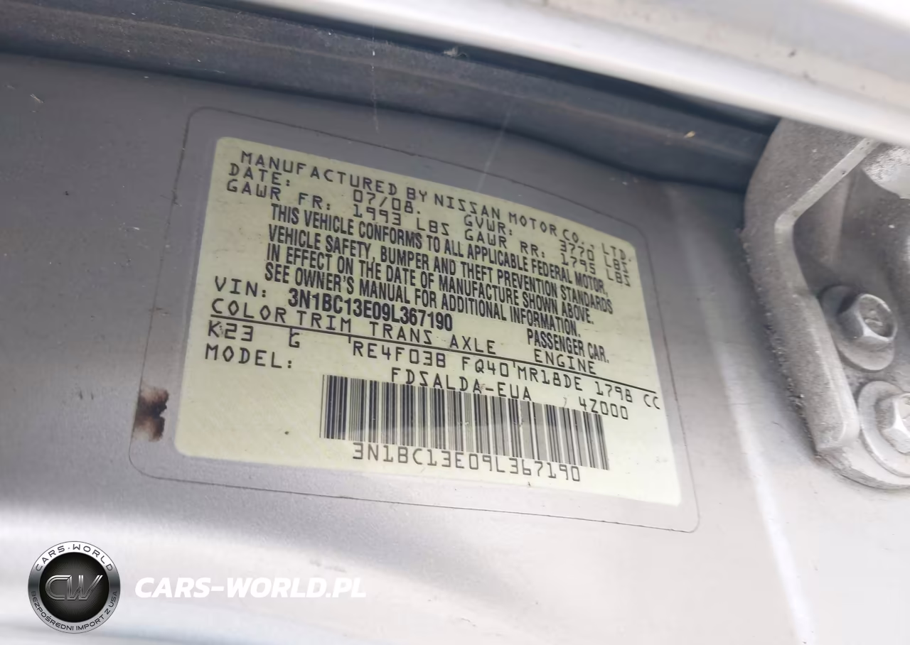 2009 Nissan Versa 1.8S VIN:3N1BC13E09L367190 - 9