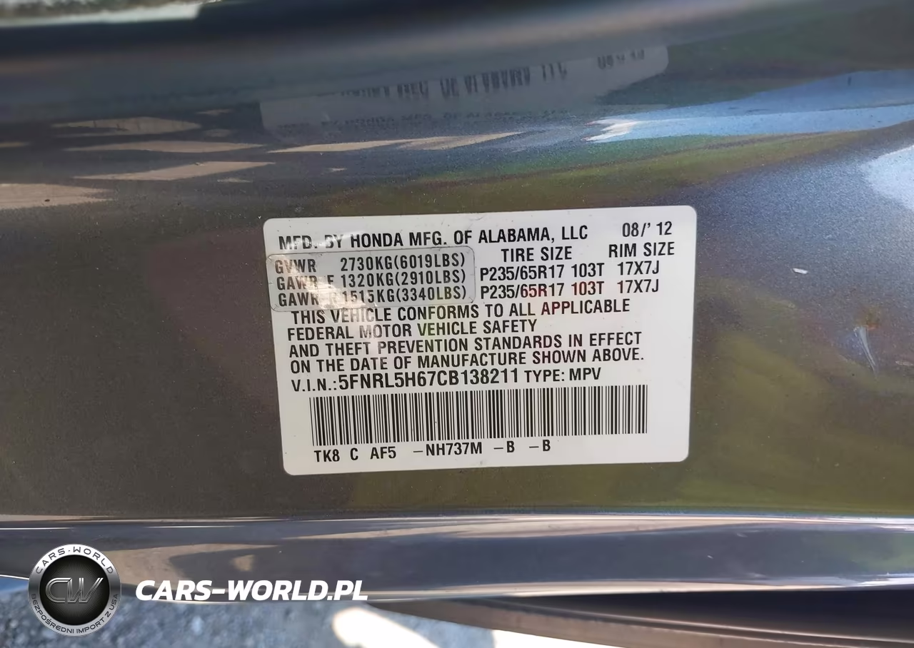 2012 Honda Odyssey Ex-L VIN:5FNRL5H67CB138211 - 9