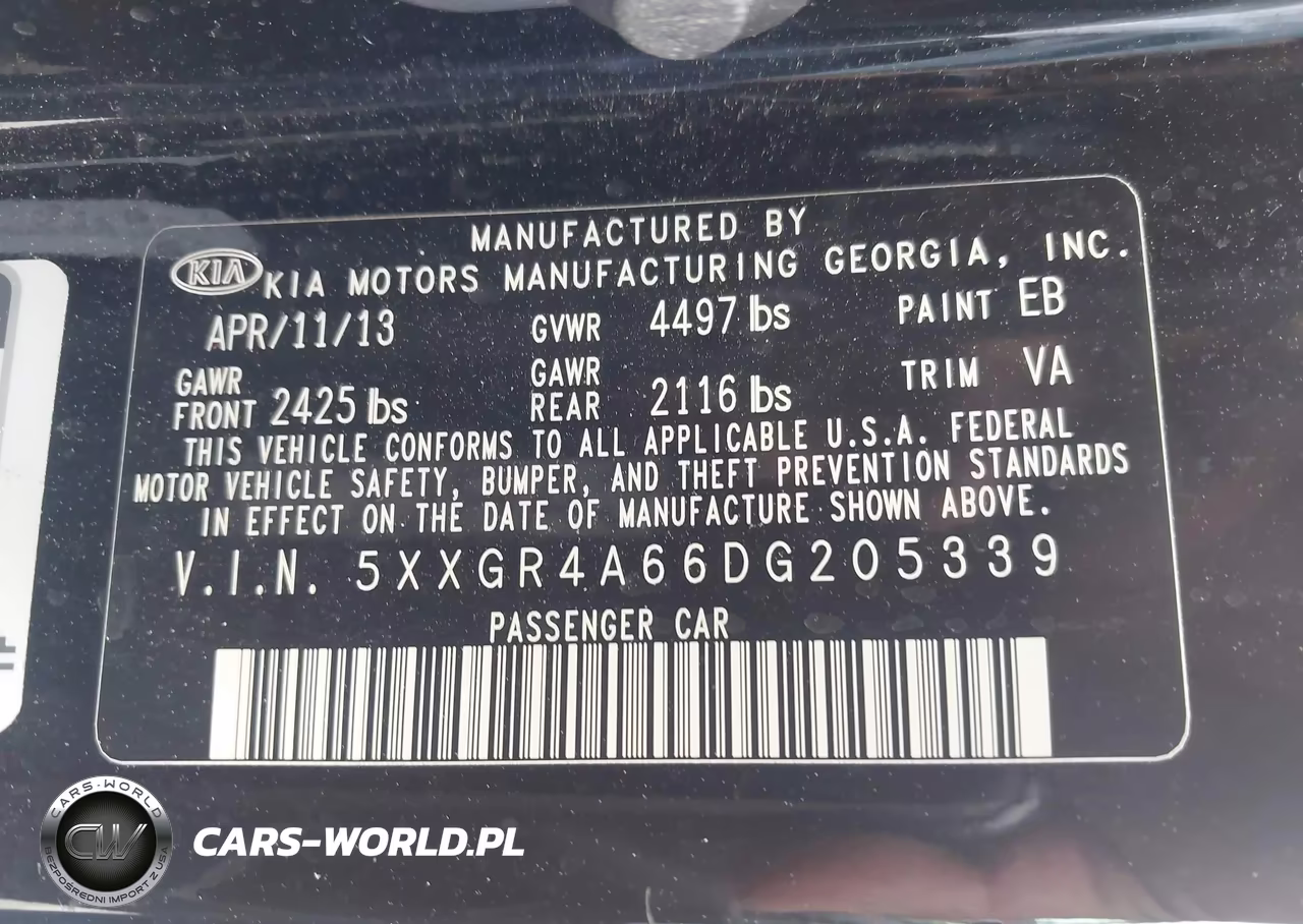 2013 Kia Optima Sx VIN:5XXGR4A66DG205339 - 9