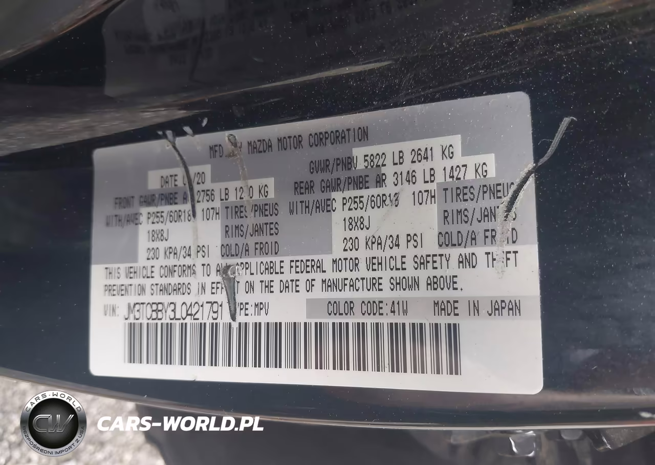 2020 Mazda Cx-9 Sport VIN:JM3TCBBY3L0421791 - 9
