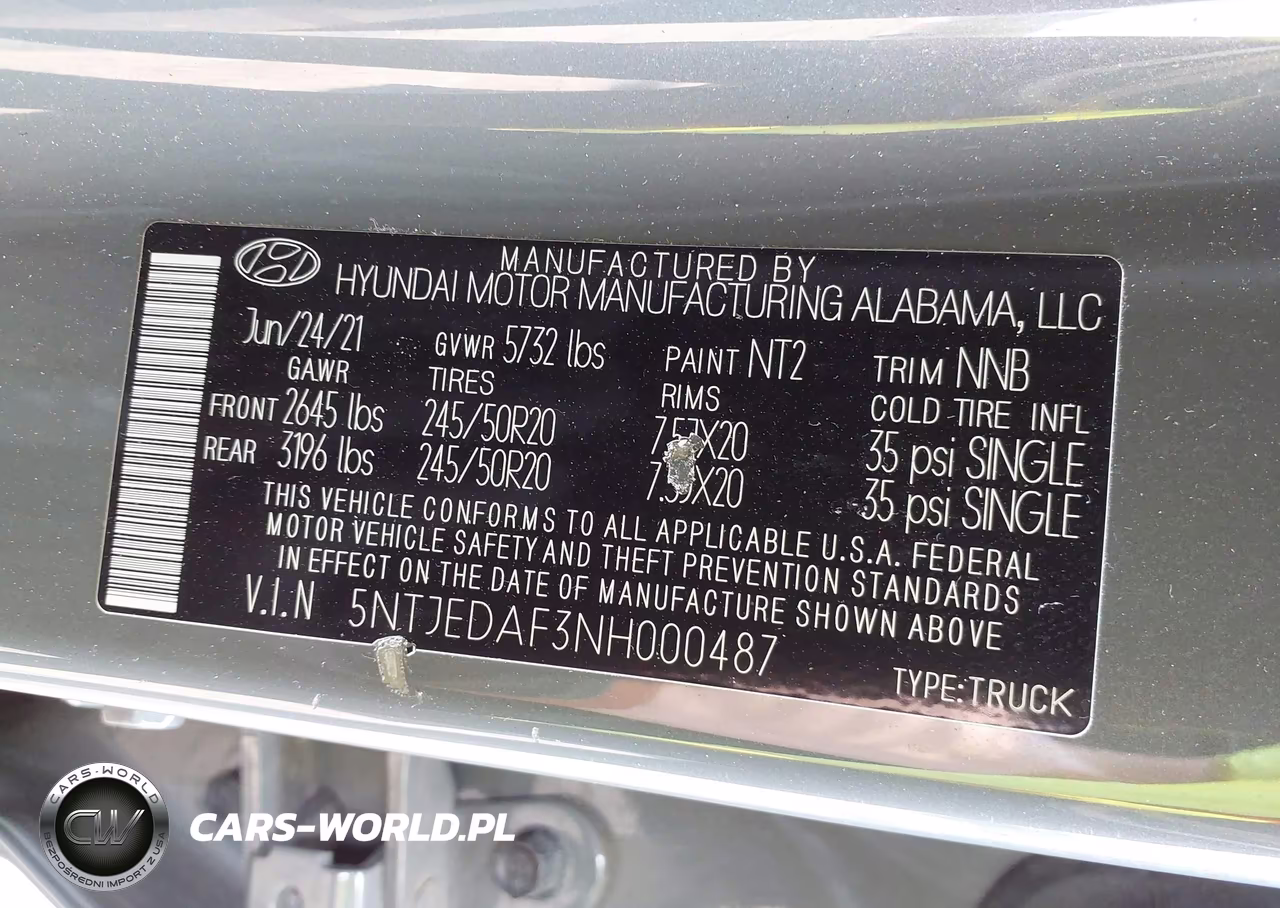 2022 Hyundai Santa Cruz Limited VIN:5NTJEDAF3NH000487 - 9