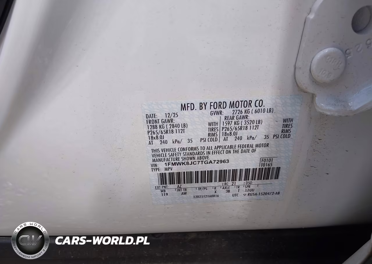 2026 Ford Explorer Tremor VIN:1FMWK8JC7TGA72963 - 9