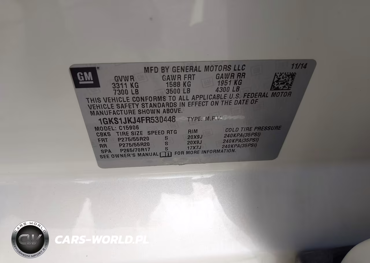 2015 GMC Yukon VIN:1GKS1JKJ4FR530448 - 9