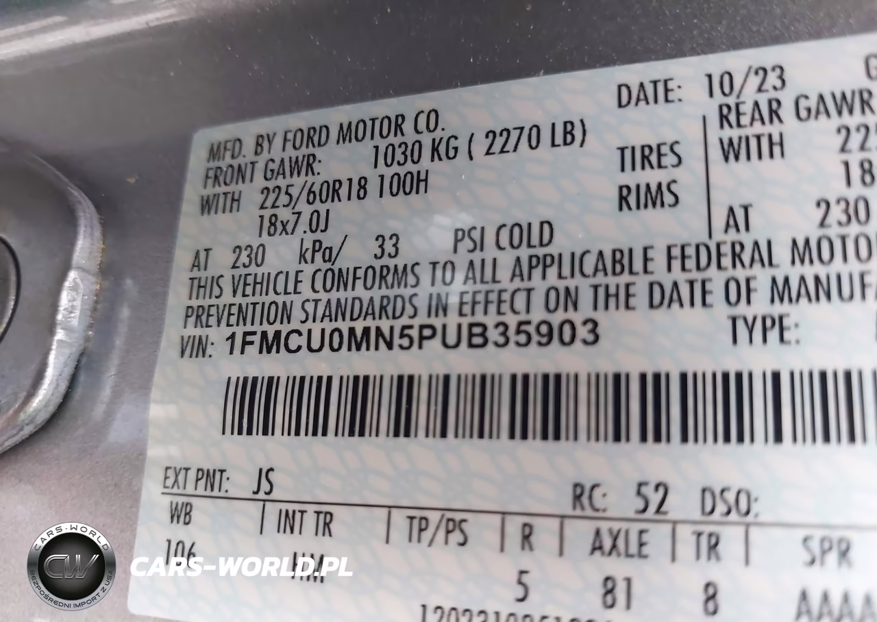 2023 Ford Escape St-Line VIN:1FMCU0MN5PUB35903 - 9