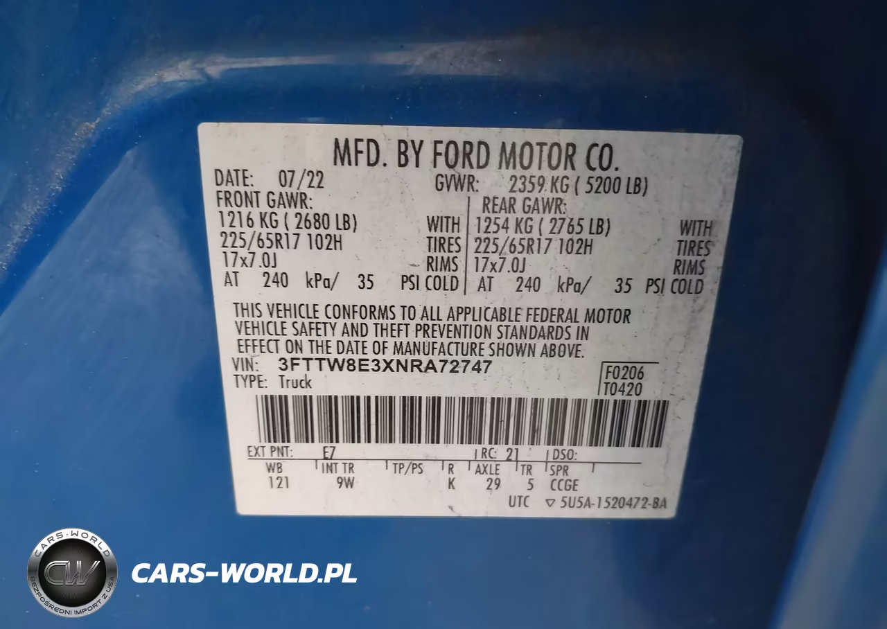 2022 Ford Maverick Xl VIN:3FTTW8E3XNRA72747 - 9