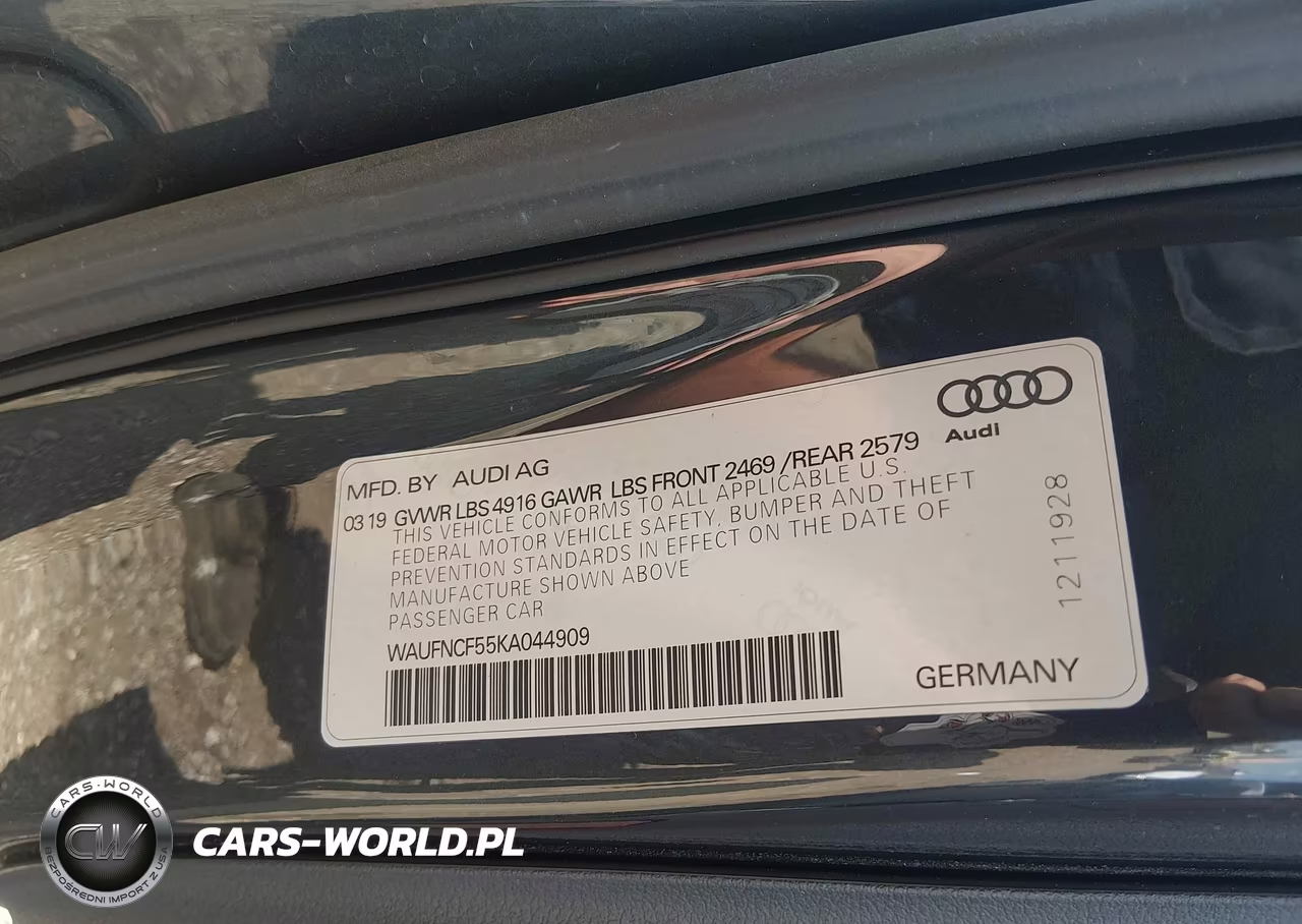 2019 Audi A5 45 Premium VIN:WAUFNCF55KA044909 - 9