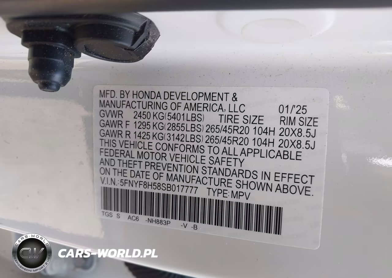 2025 Honda Passport Awd Ex-L VIN:5FNYF8H58SB017777 - 9