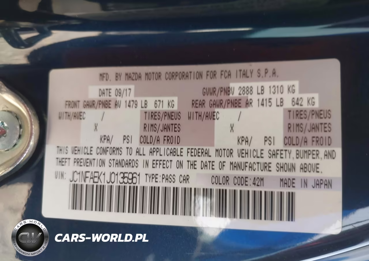 2018 Fiat 124 Spider Classica VIN:JC1NFAEK1J0135961 - 9