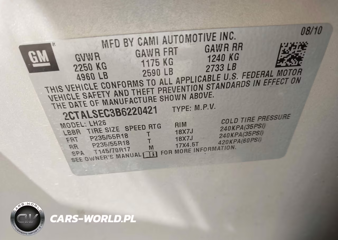 2011 GMC Terrain Sle-2 VIN:2CTALSEC3B6220421 - 9