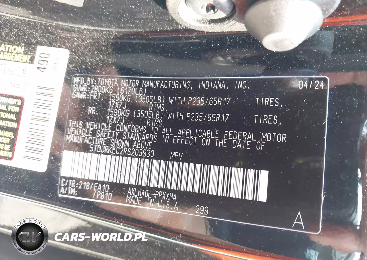 2024 Toyota Sienna Xle VIN:5TDJRKEC2RS203930 - 9