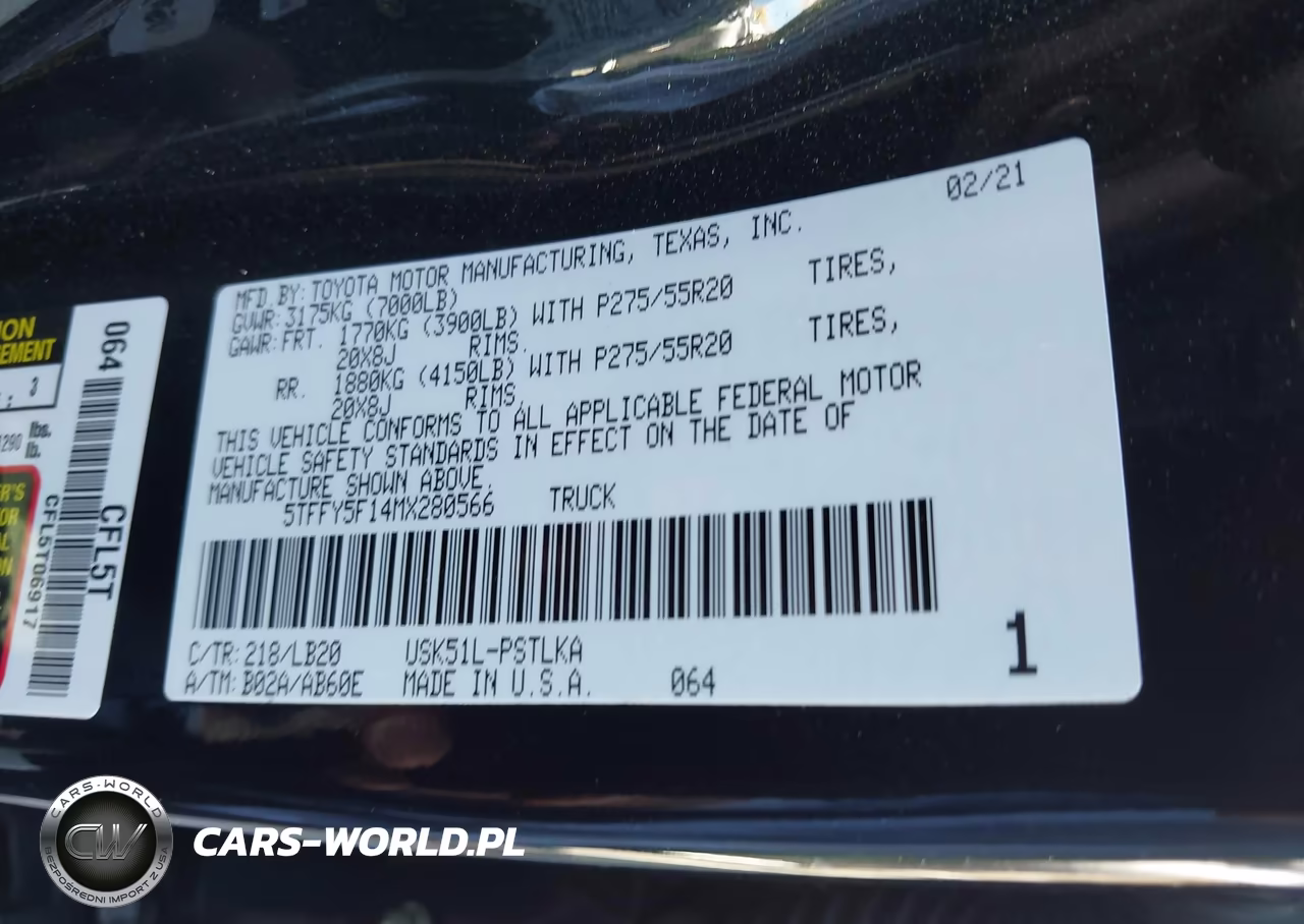 2021 Toyota Tundra Limited VIN:5TFFY5F14MX280566 - 9