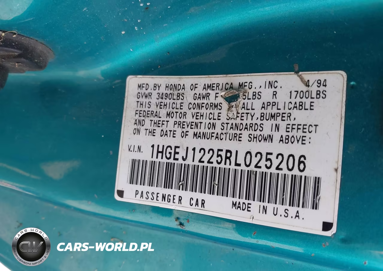 1994 Honda Civic Ex VIN:1HGEJ1225RL025206 - 9