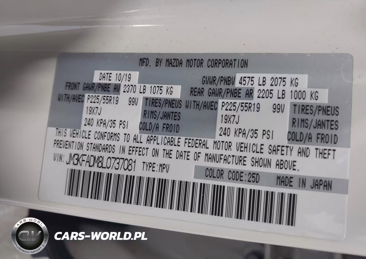 2020 Mazda Cx-5 Grand Touring VIN:JM3KFADM8L0737081 - 9