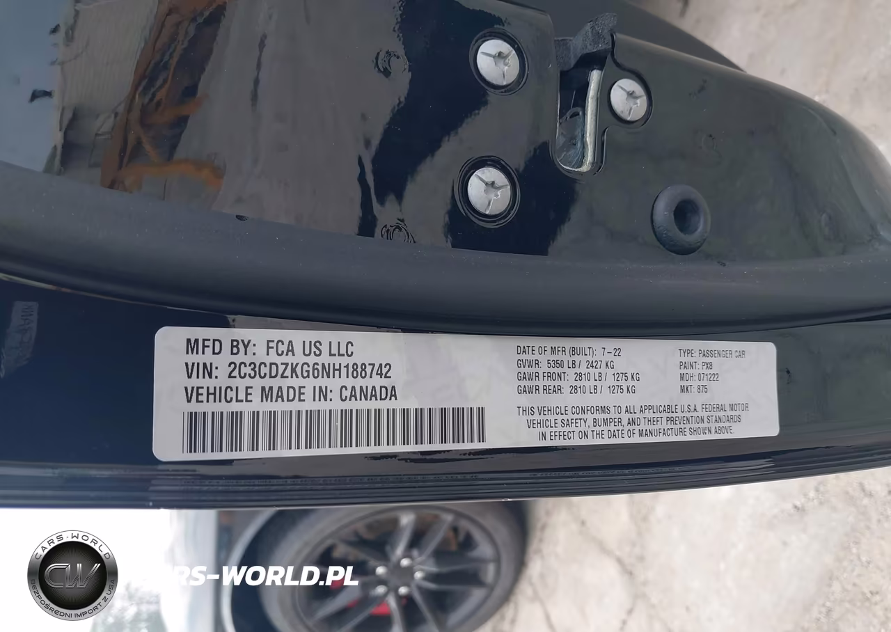 2022 Dodge Challenger Gt Awd VIN:2C3CDZKG6NH188742 - 9