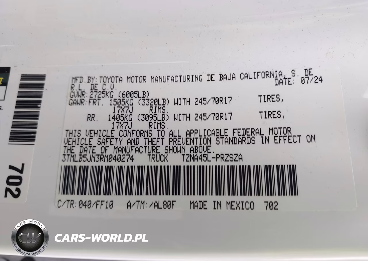 2024 Toyota Tacoma Sr5 VIN:3TMLB5JN3RM040274 - 9