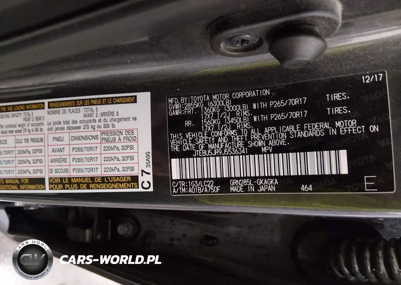 2018 Toyota 4Runner Trd Off Road Premium VIN:JTEBU5JR9J5536341 - 9