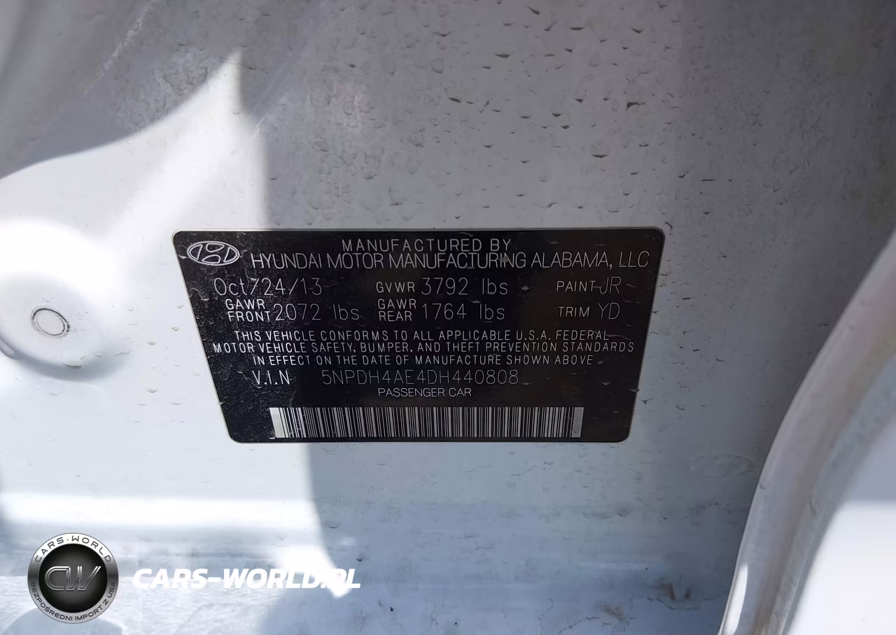 2013 Hyundai Elantra Gls VIN:5NPDH4AE4DH440808 - 9