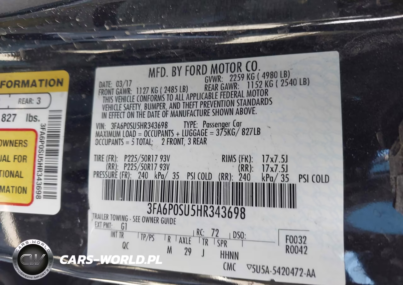 2017 Ford Fusion Energi Platinum VIN:3FA6P0SU5HR343698 - 9