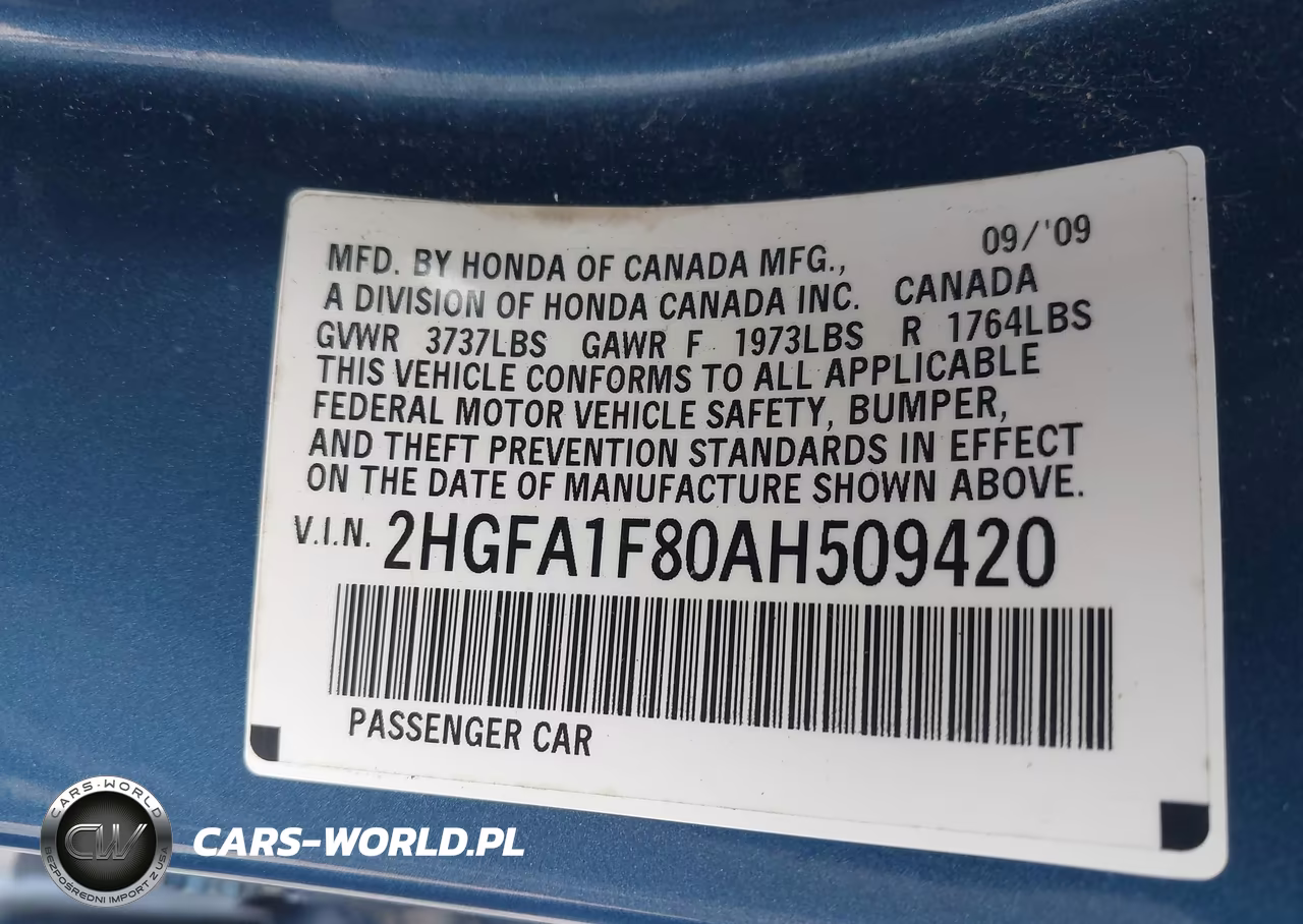 2010 Honda Civic Ex VIN:2HGFA1F80AH509420 - 9