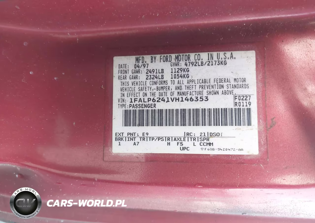 1997 Ford Thunderbird Lx VIN:1FALP6241VH146353 - 9