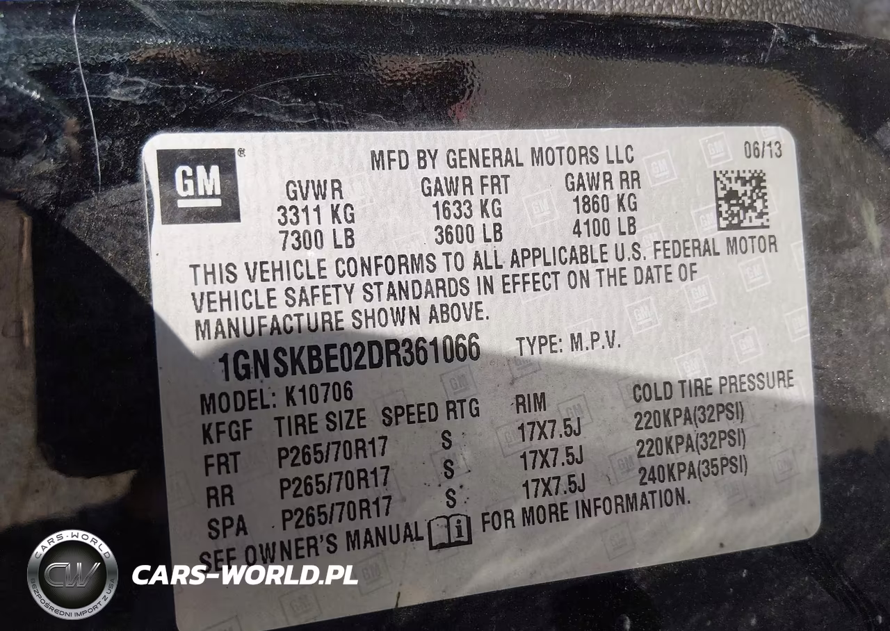 2013 Chevrolet Tahoe Lt VIN:1GNSKBE02DR361066 - 9