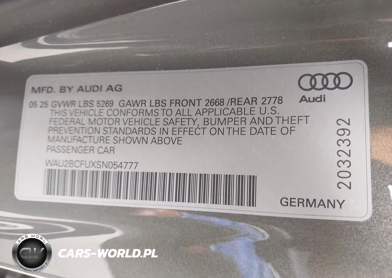 2025 Audi All-New A5 Premium Plus Tfsi Quattro S Tronic VIN:WAU2BCFUXSN054777 - 9