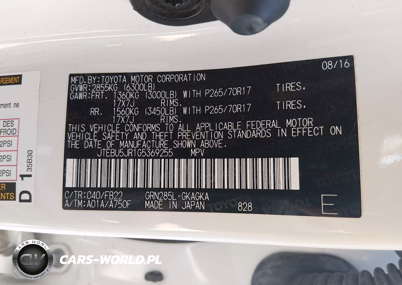 2016 Toyota 4Runner Sr5 VIN:JTEBU5JR1G5369255 - 9