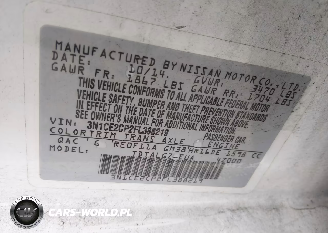 2015 Nissan Versa Note Sr VIN:3N1CE2CP2FL388219 - 9