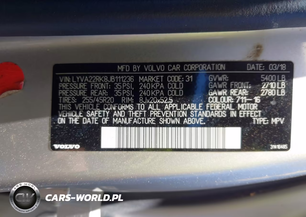 2018 Volvo Xc60 T6 Momentum VIN:LYVA22RK8JB111236 - 9