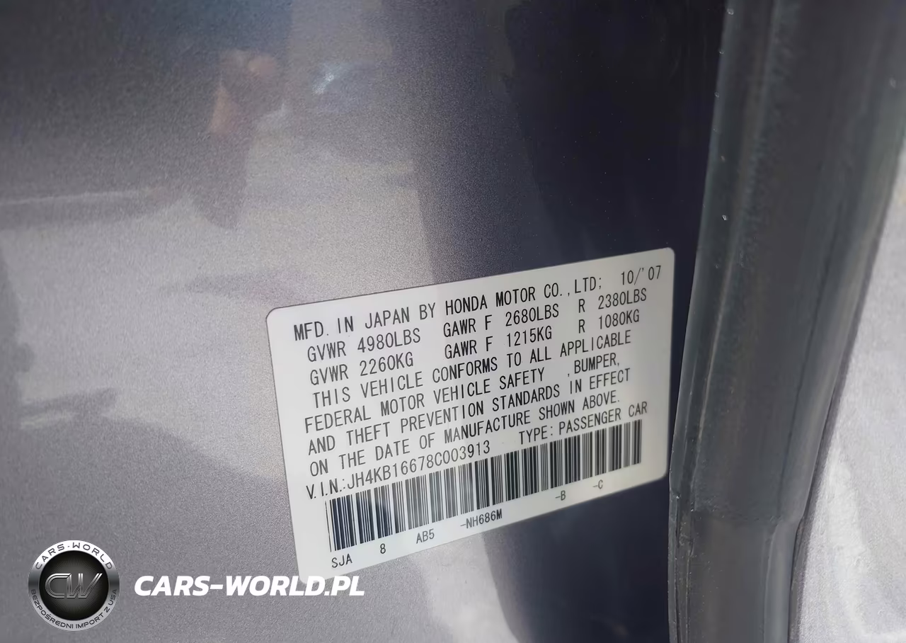 2008 Acura Rl 3.5 VIN:JH4KB16678C003913 - 9