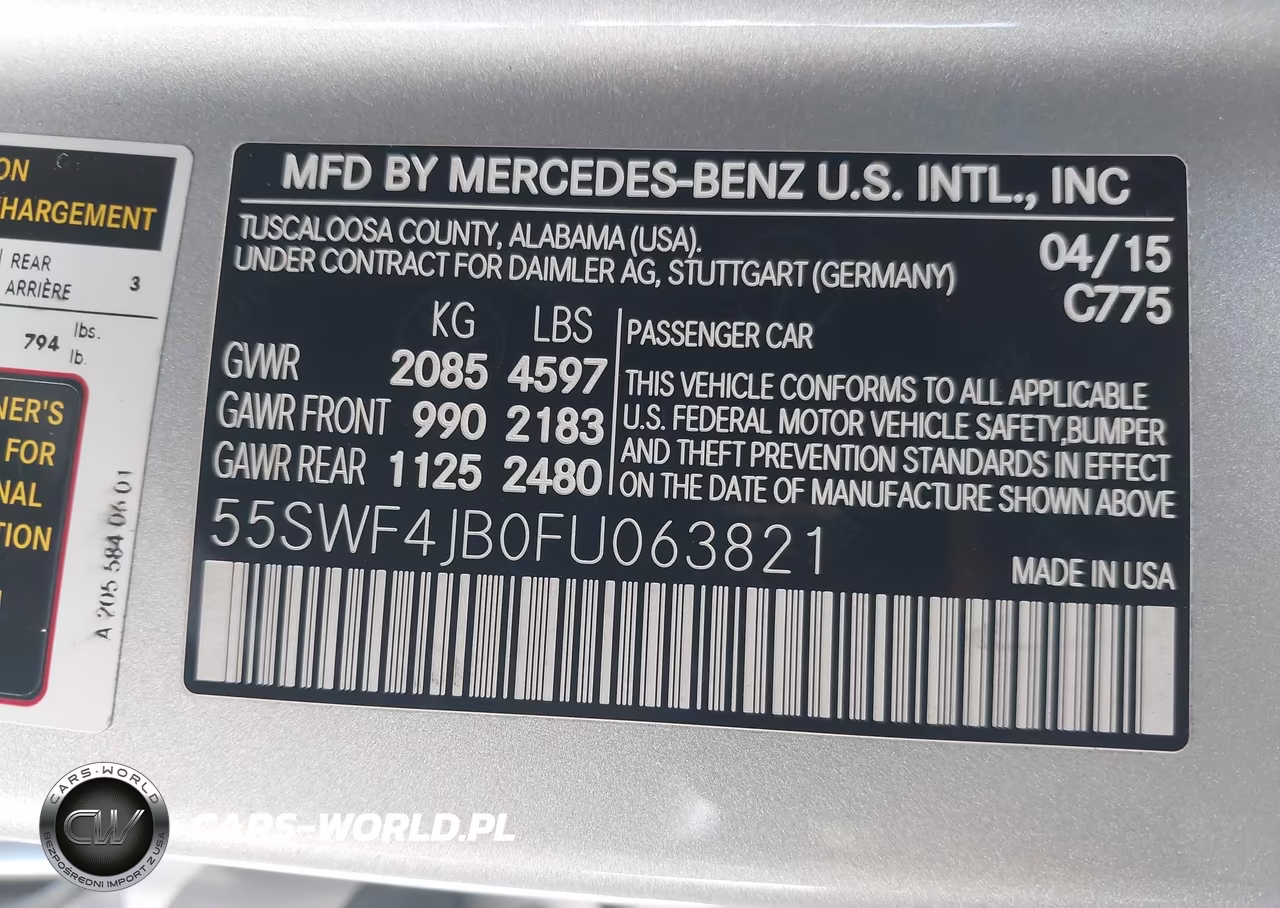 2015 Mercedes-Benz C 300 Sport VIN:55SWF4JB0FU063821 - 9