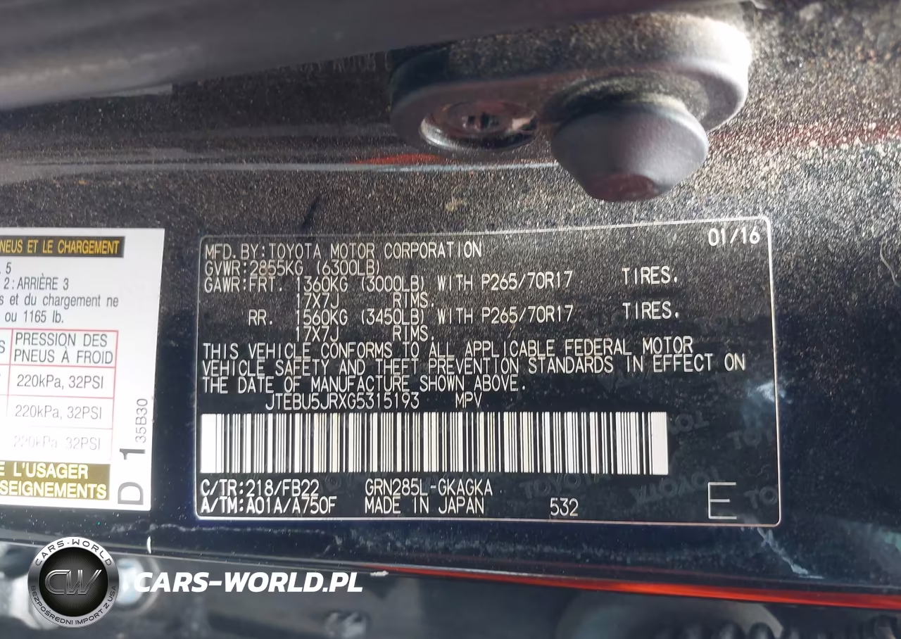 2016 Toyota 4Runner Sr5 VIN:JTEBU5JRXG5315193 - 9