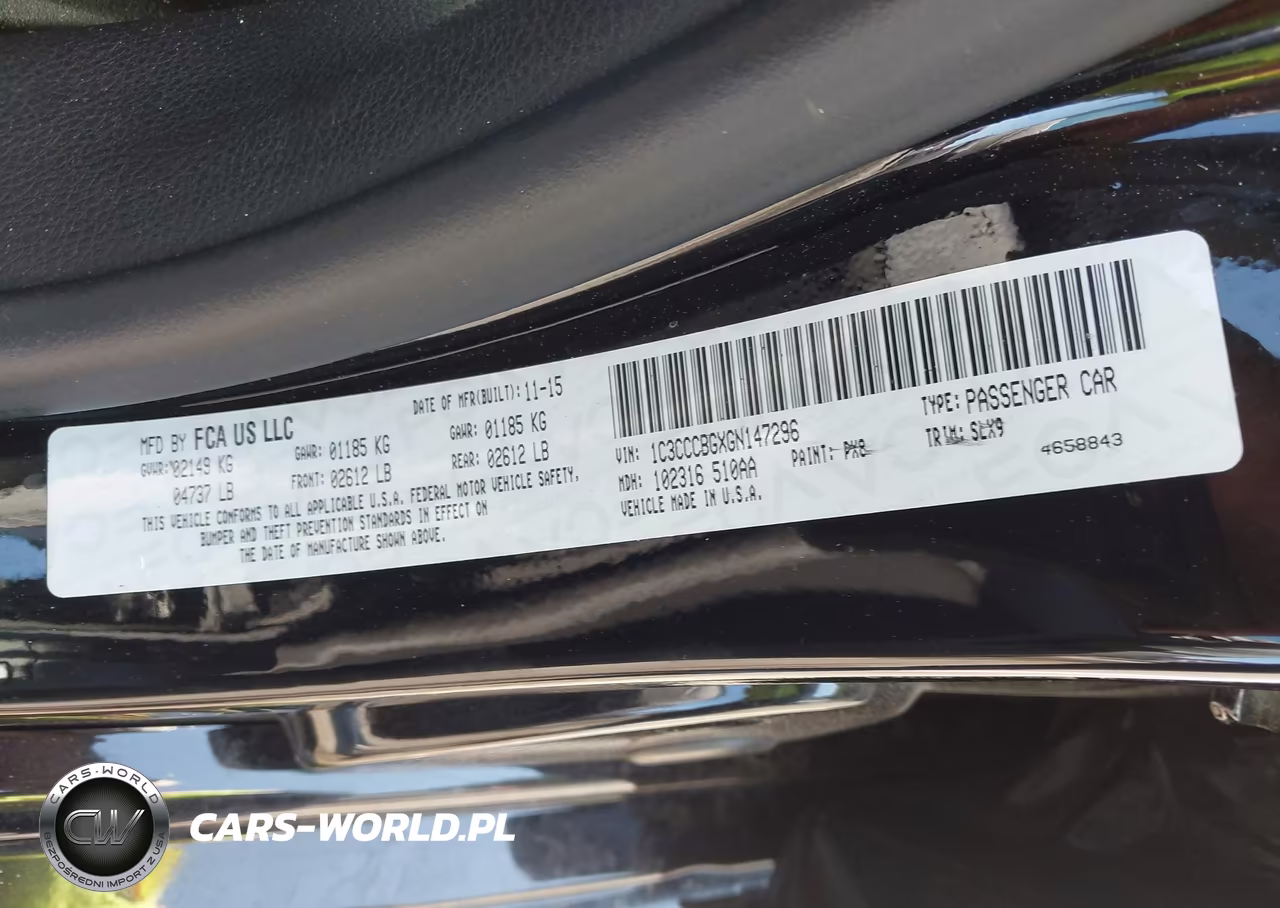 2016 Chrysler 200 S VIN:1C3CCCBGXGN147296 - 9