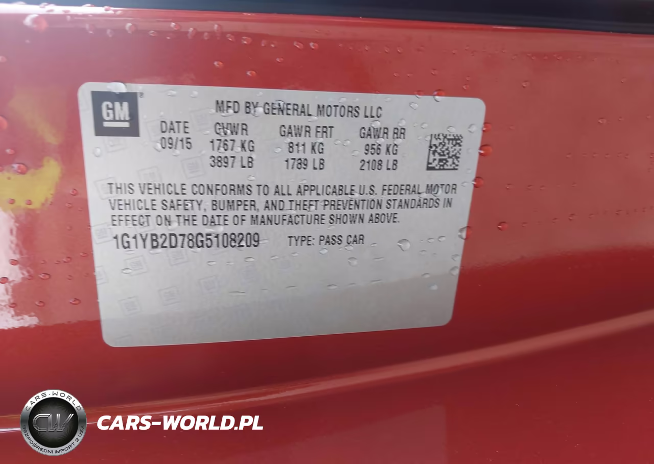 2016 Chevrolet Corvette Stingray VIN:1G1YB2D78G5108209 - 9