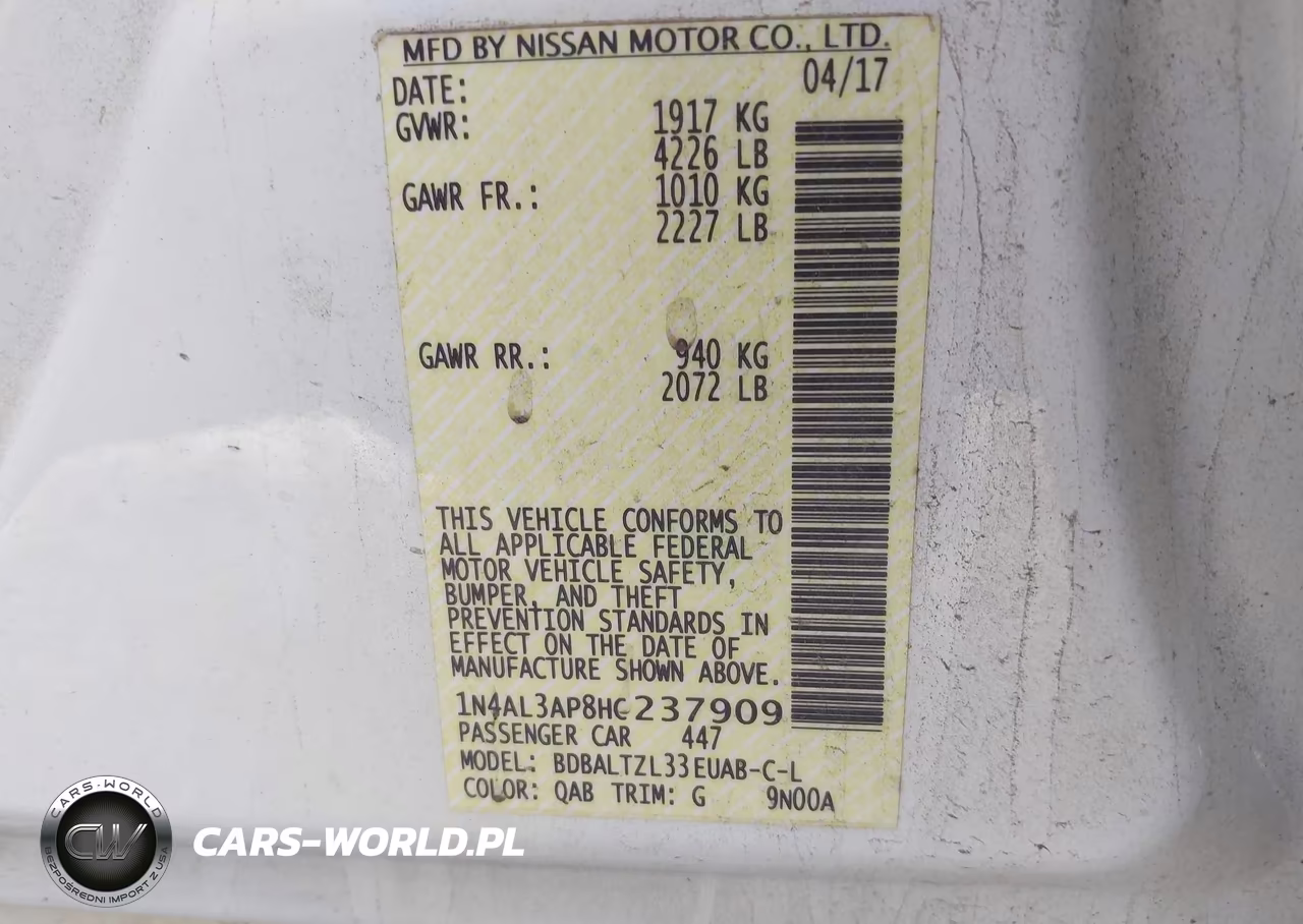2017 Nissan Altima 2.5 Sl VIN:1N4AL3AP8HC237909 - 9