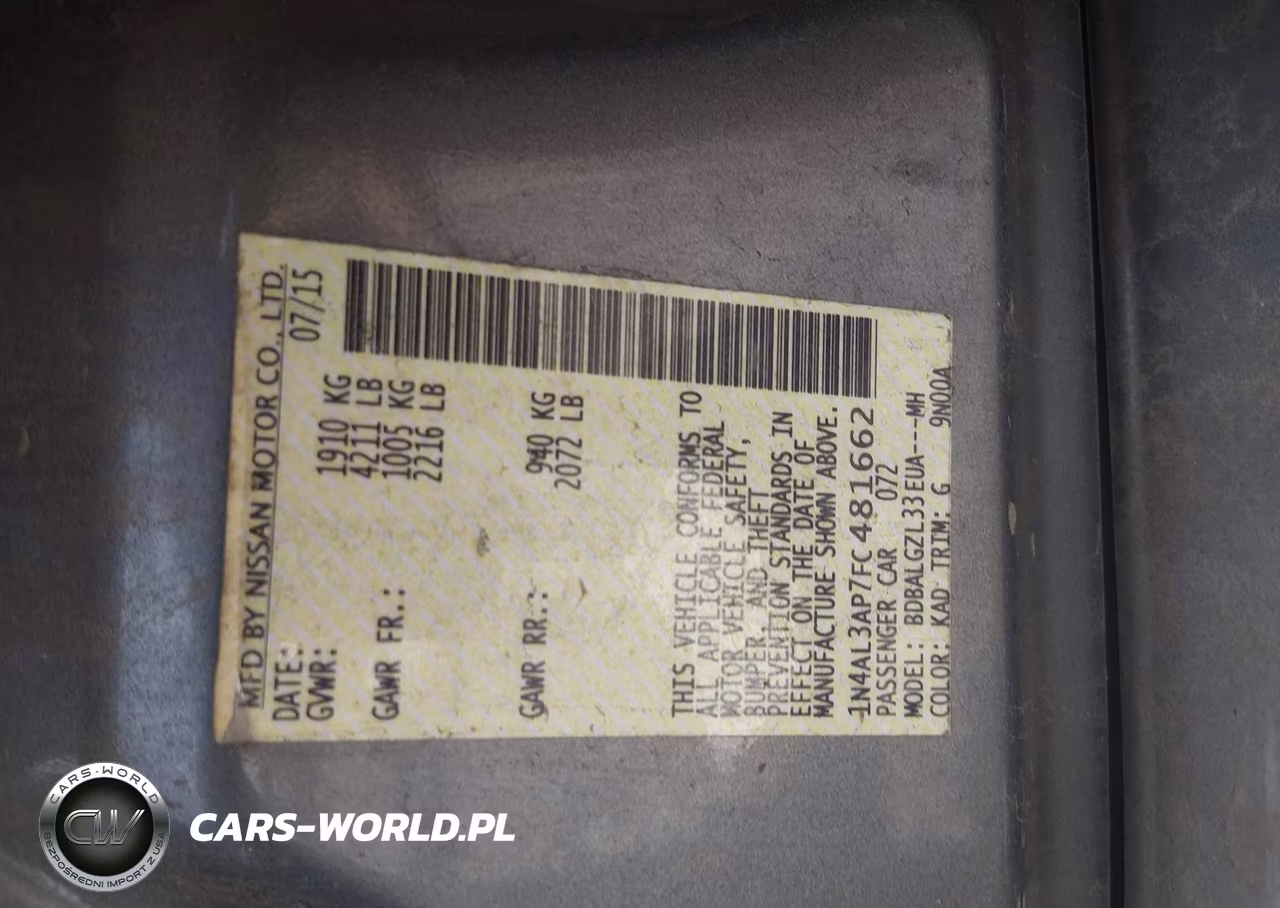 2015 Nissan Altima 2.5 S VIN:1N4AL3AP7FC481662 - 9