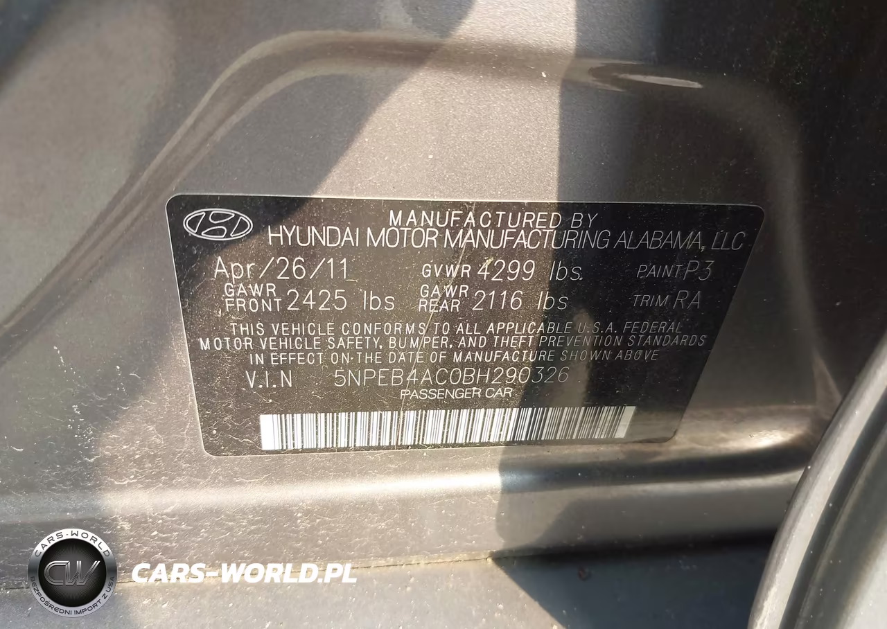 2011 Hyundai Sonata Gls VIN:5NPEB4AC0BH290326 - 9