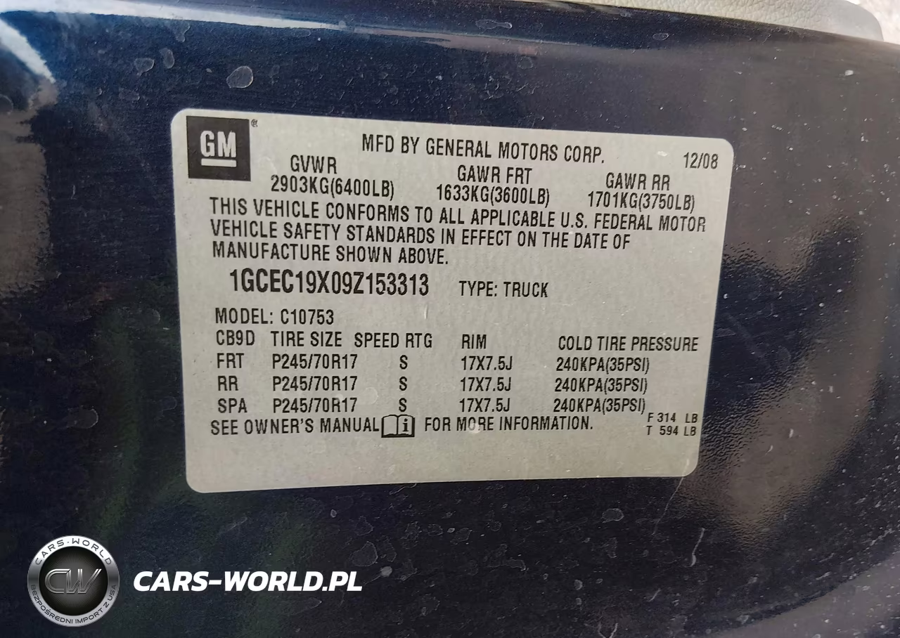2009 Chevrolet Silverado 1500 Work Truck VIN:1GCEC19X09Z153313 - 9