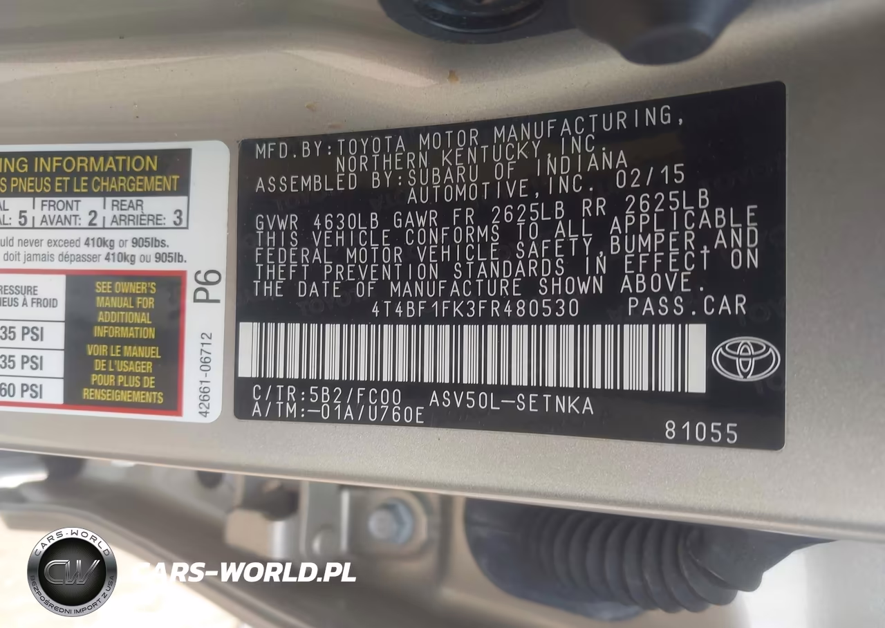 2015 Toyota Camry Le VIN:4T4BF1FK3FR480530 - 9