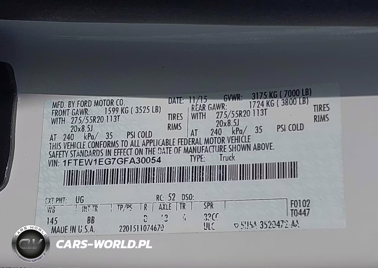 2016 Ford F-150 Platinum VIN:1FTEW1EG7GFA30054 - 9