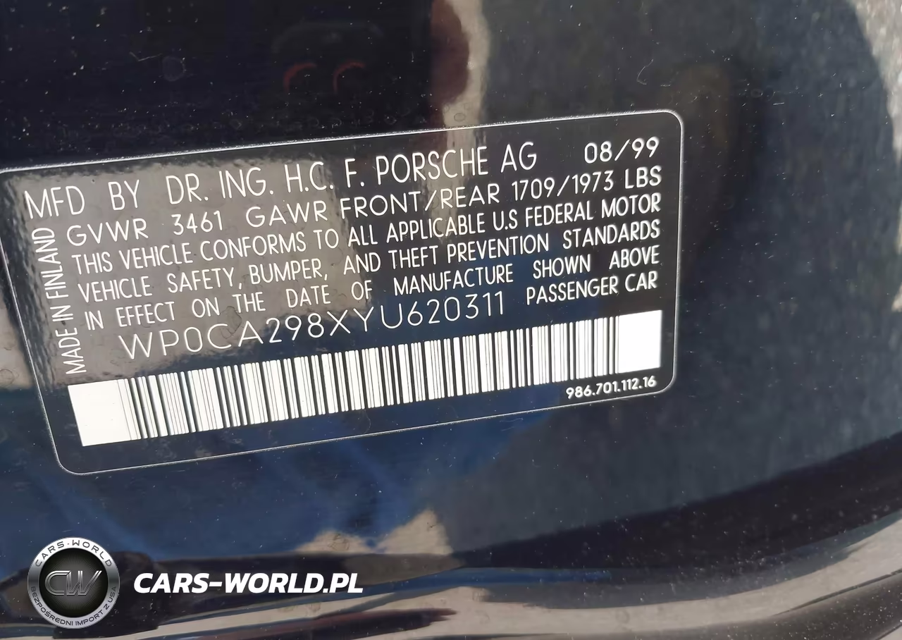 2000 Porsche Boxster VIN:WP0CA298XYU620311 - 9
