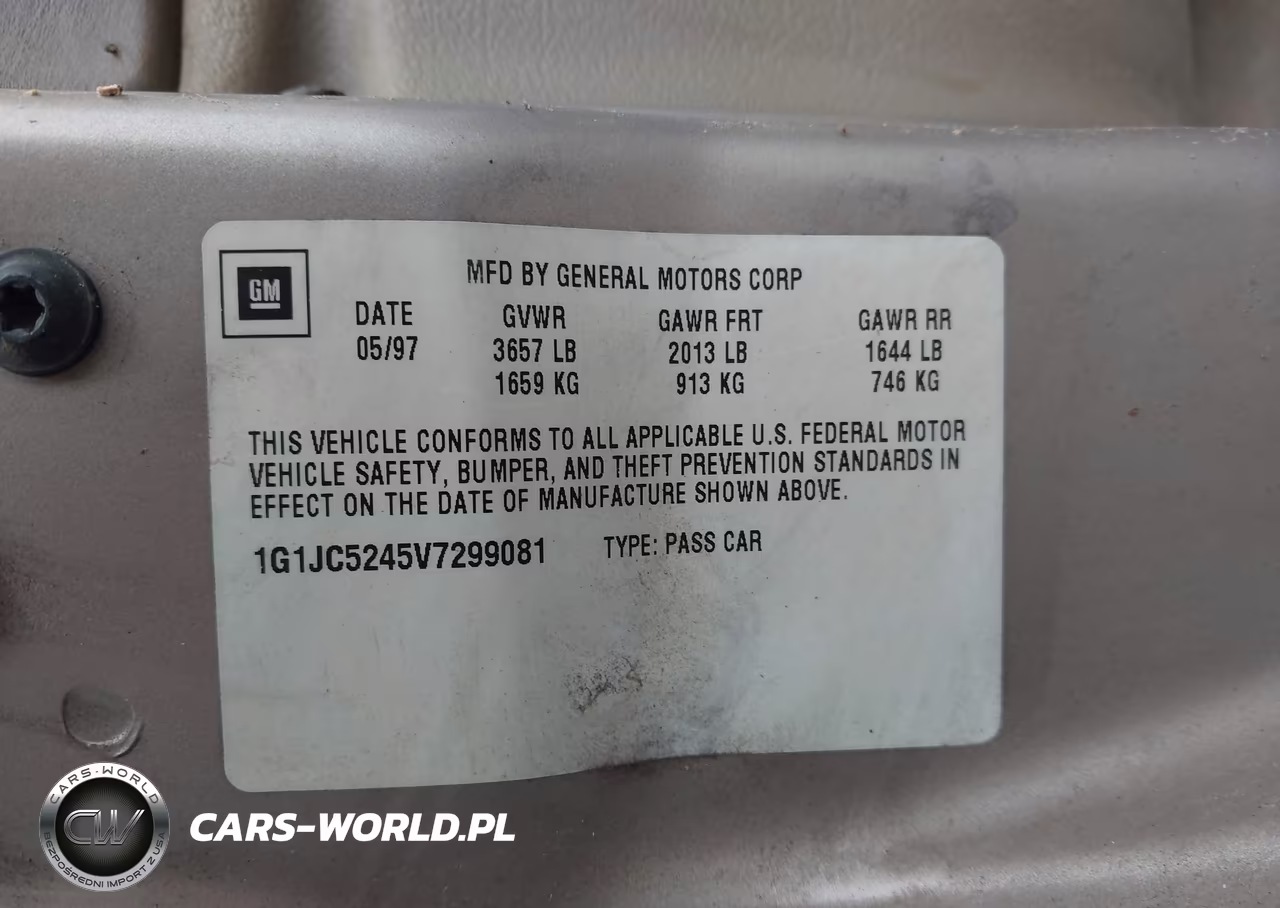 1997 Chevrolet Cavalier VIN:1G1JC5245V7299081 - 9