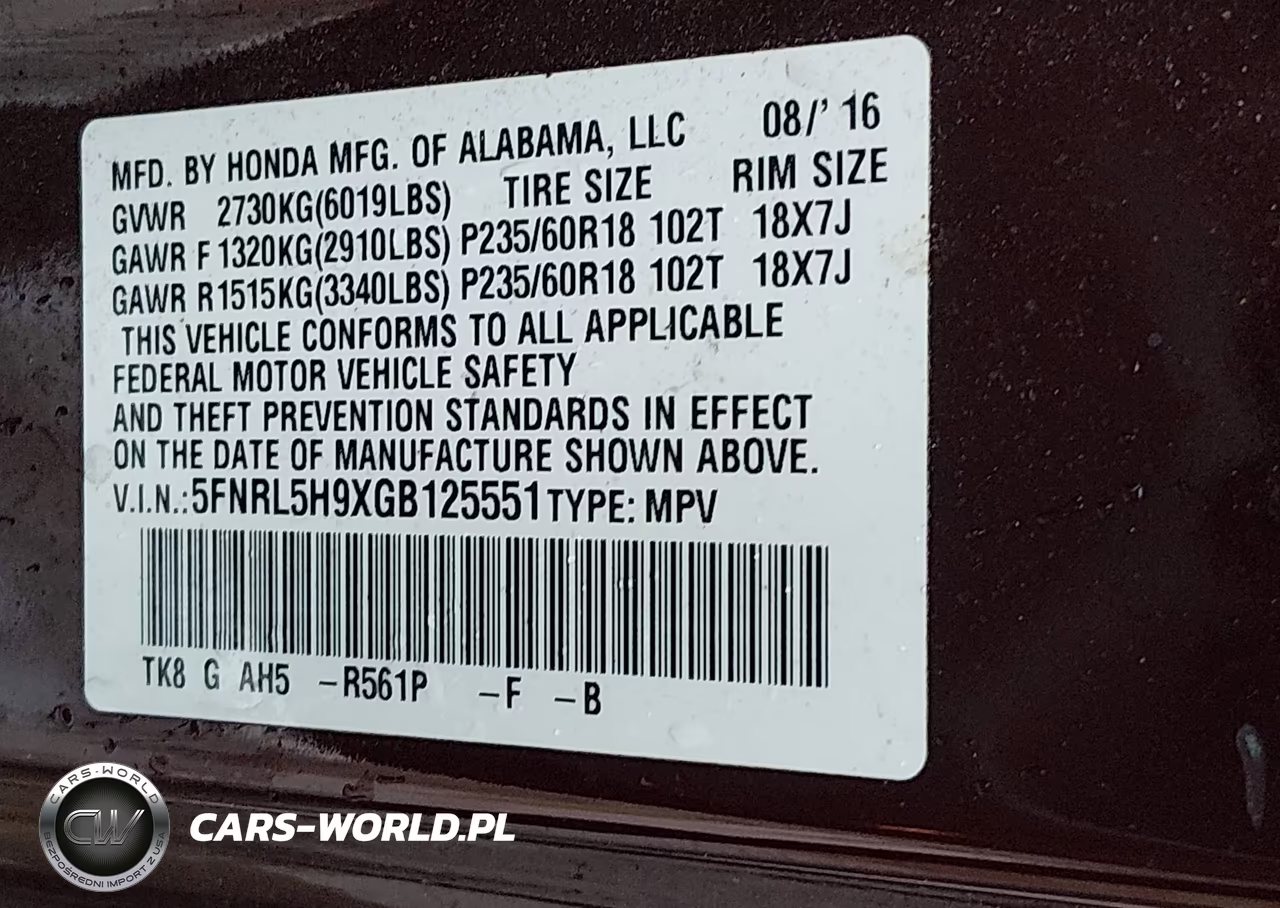 2016 Honda Odyssey Touring-Touring Elite VIN:5FNRL5H9XGB125551 - 9