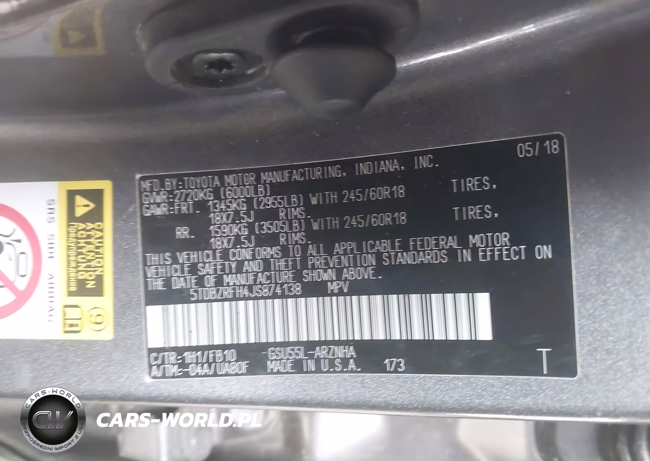 2018 Toyota Highlander Le VIN:5TDBZRFH4JS874138 - 9