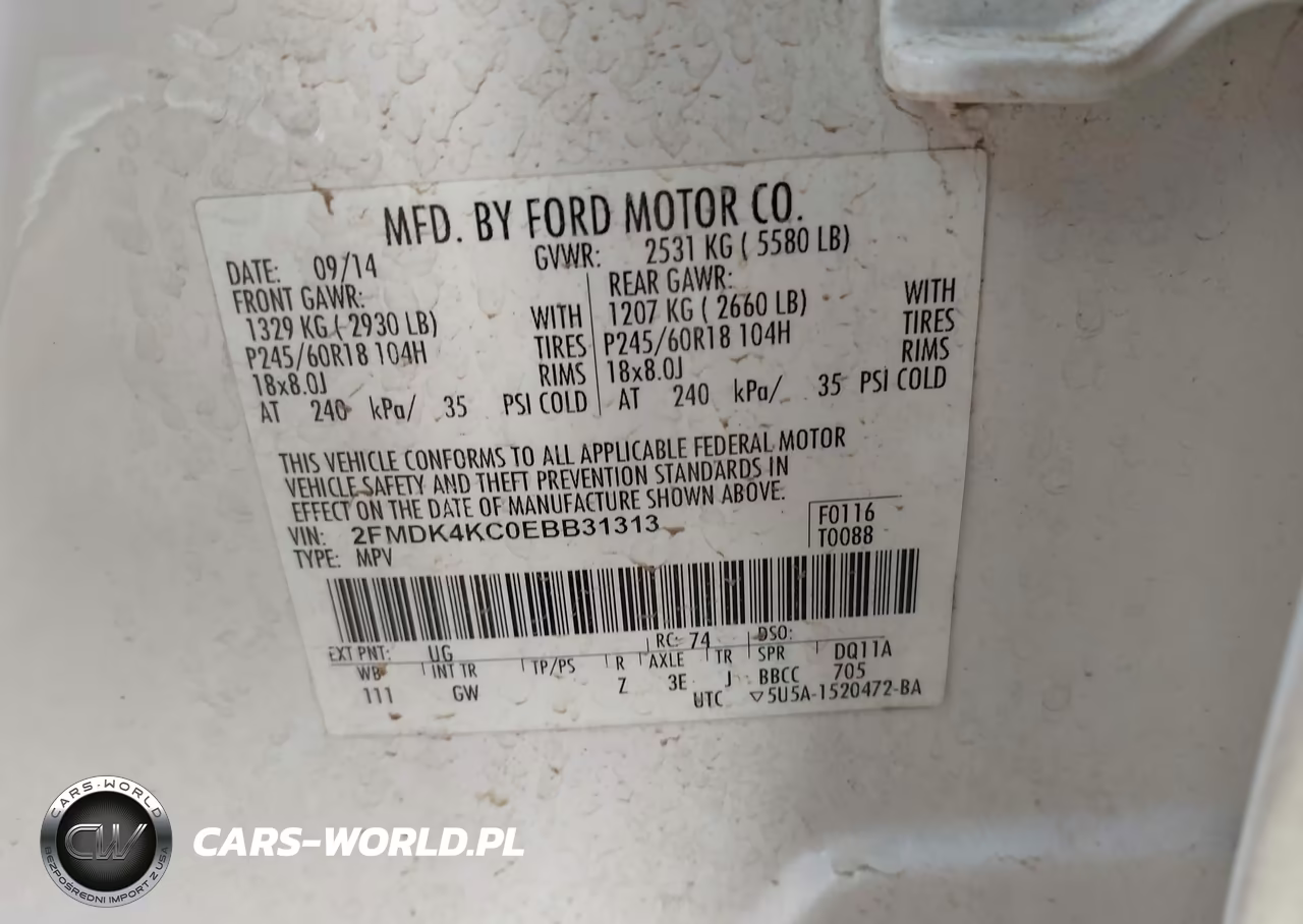 2014 Ford Edge Limited VIN:2FMDK4KC0EBB31313 - 9