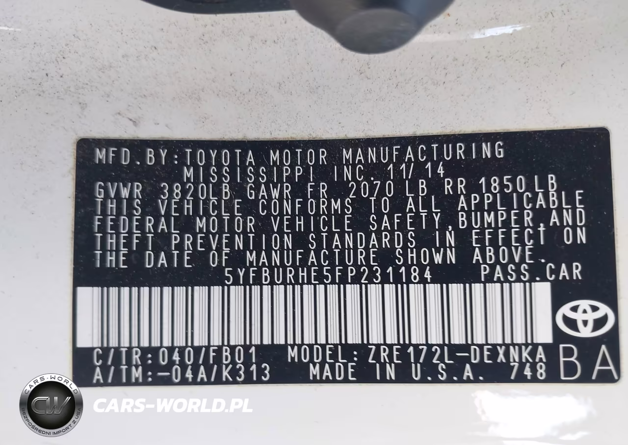 2015 Toyota Corolla Le Plus VIN:5YFBURHE5FP231184 - 9