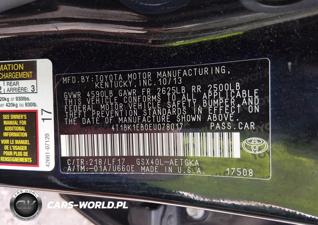 2014 Toyota Avalon Xle Premium VIN:4T1BK1EB0EU078017 - 9