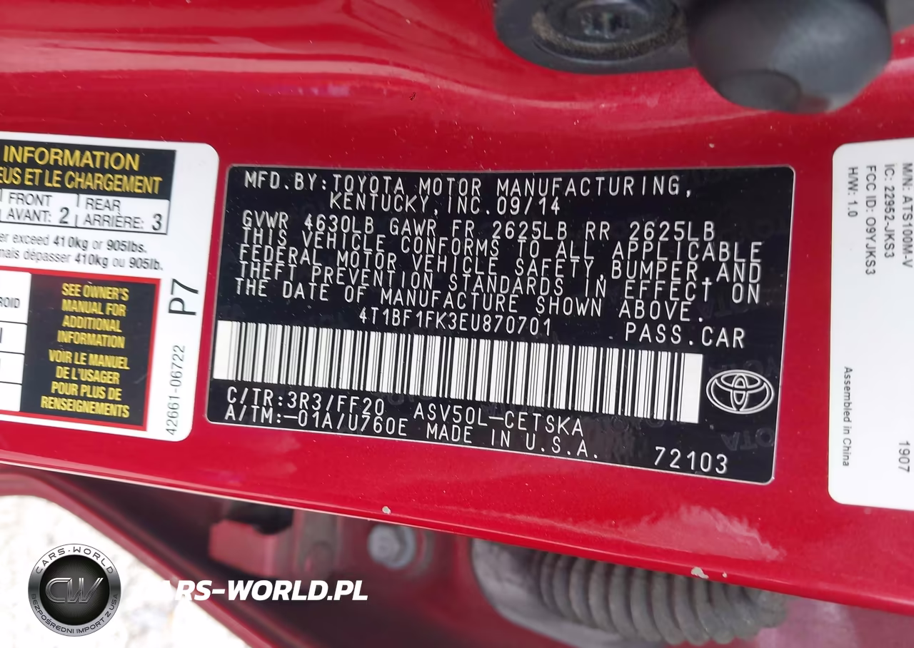 2014 Toyota Camry Se VIN:4T1BF1FK3EU870701 - 9