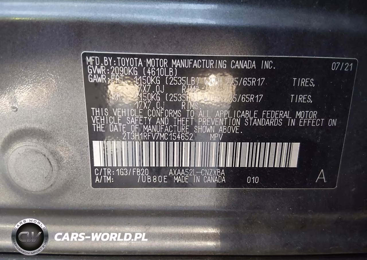 2021 Toyota Rav4 Le VIN:2T3H1RFV7MC154652 - 9